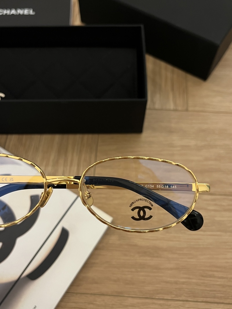 Очки Chanel CH2227 золотистые с синими линзами