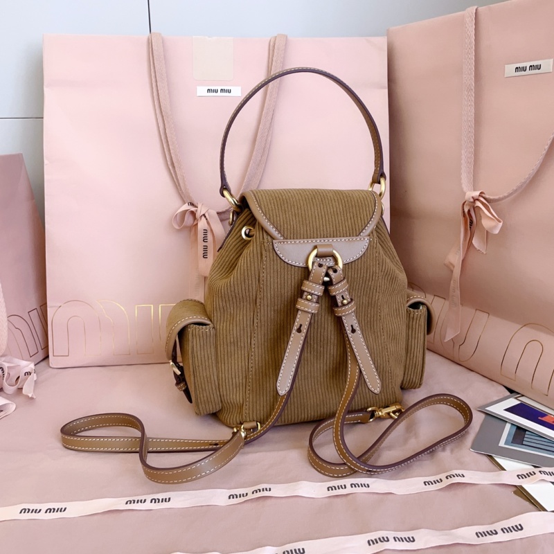 Рюкзак Miu Miu 5BZ043 в стиле колледж из велюра и кожи