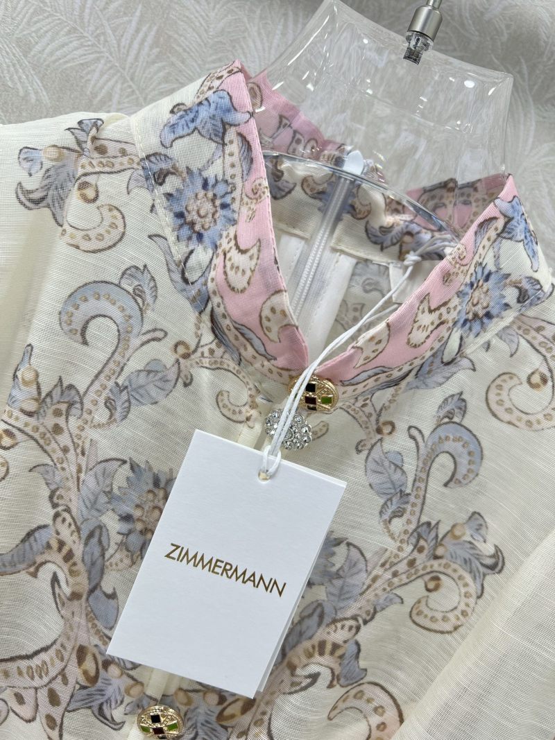 Вечернее платье с принтом и пышными рукавами Zimmermann