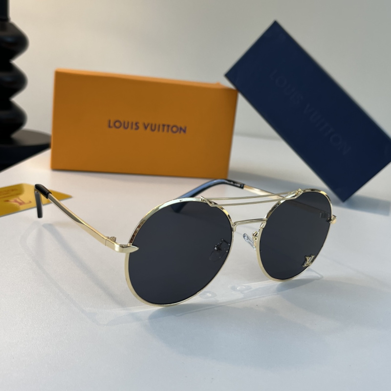 Солнечные очки Louis Vuitton с золотистой оправой