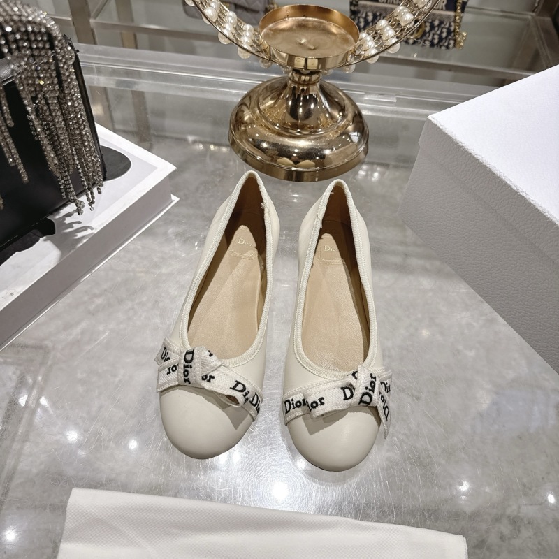 Балетки Dior с лентой и надписью CD