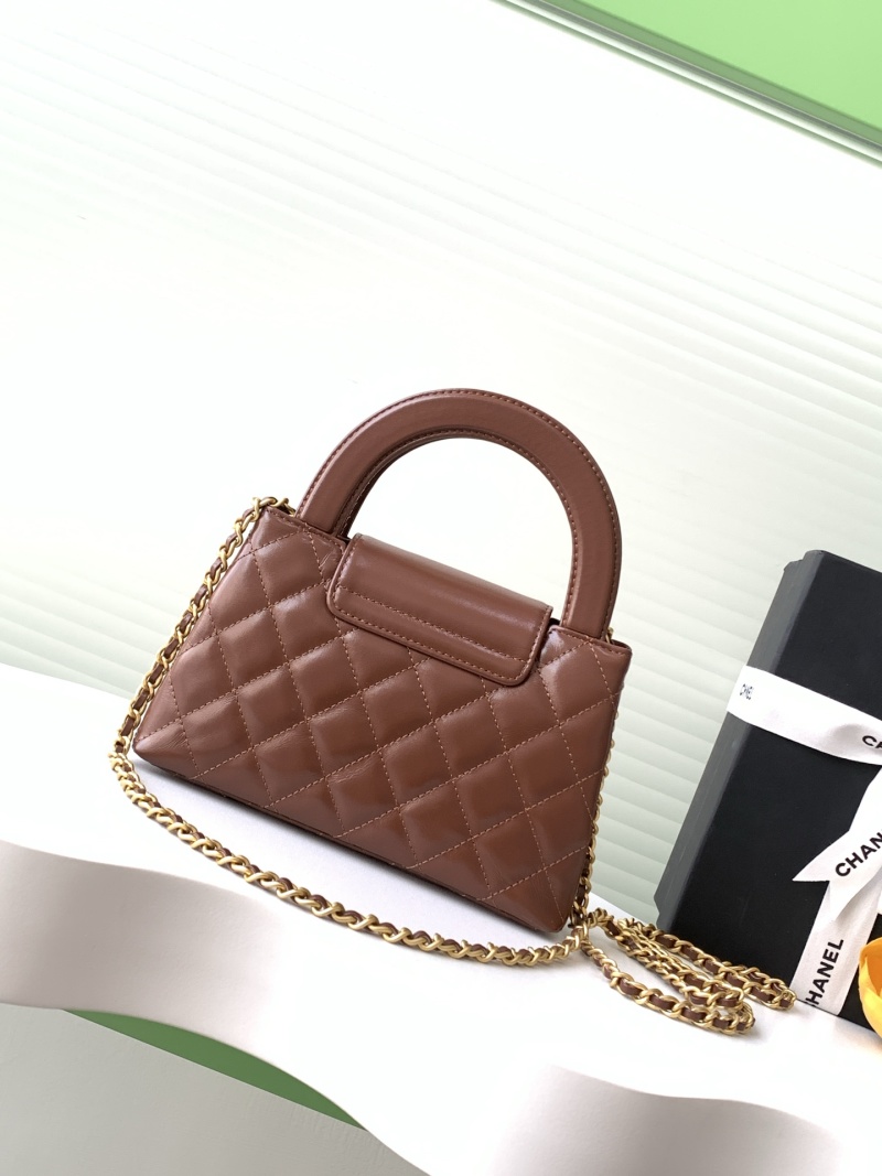 Женская сумка через плечо с цепочкой, бежево-коричневая Chanel