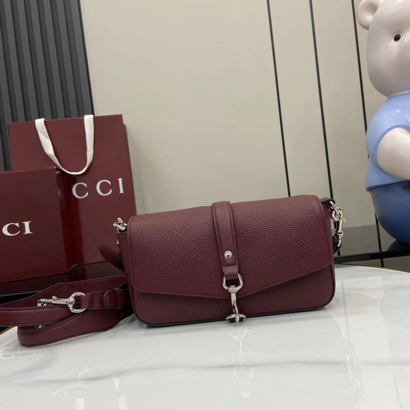 Кожаная сумка-кроссбоди Gucci бордовая