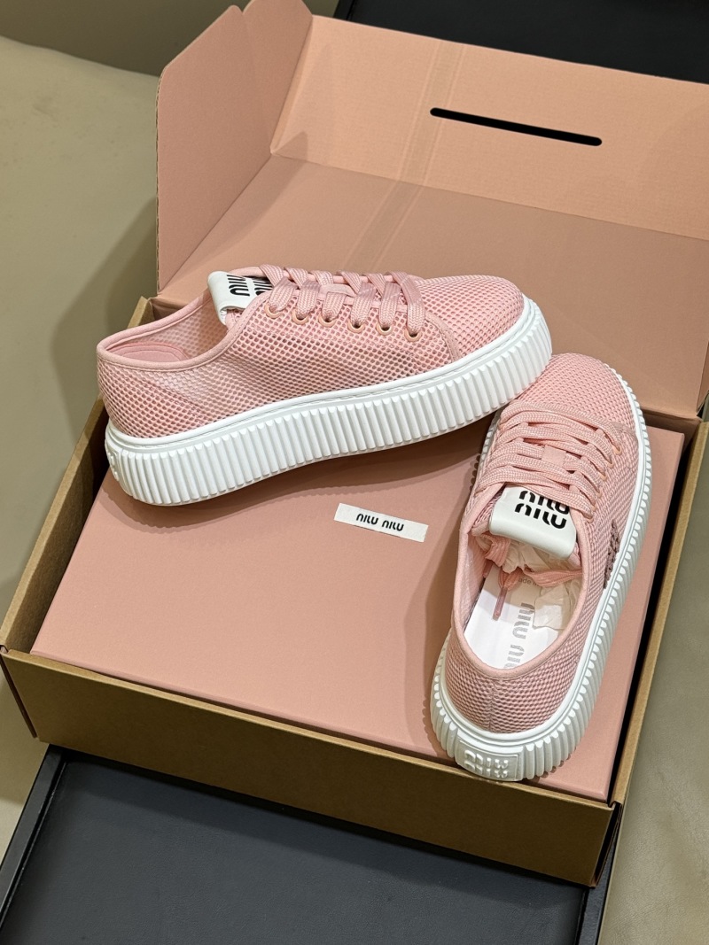 Женские кеды с сетчатым верхом на белой подошве Miu Miu