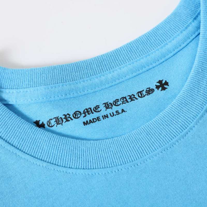 Мужская футболка с принтом Голубого цвета Chrome Hearts