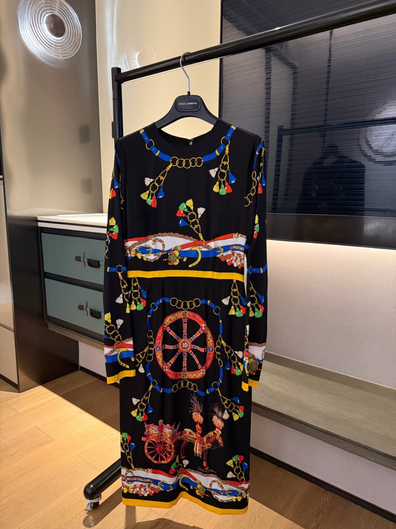 Вечернее платье с принтом Dolce & Gabbana
