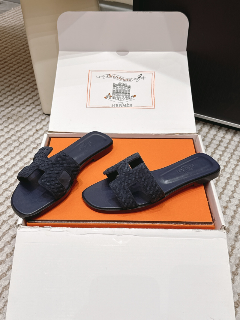 Женские кожаные шлёпанцы H Hermès
