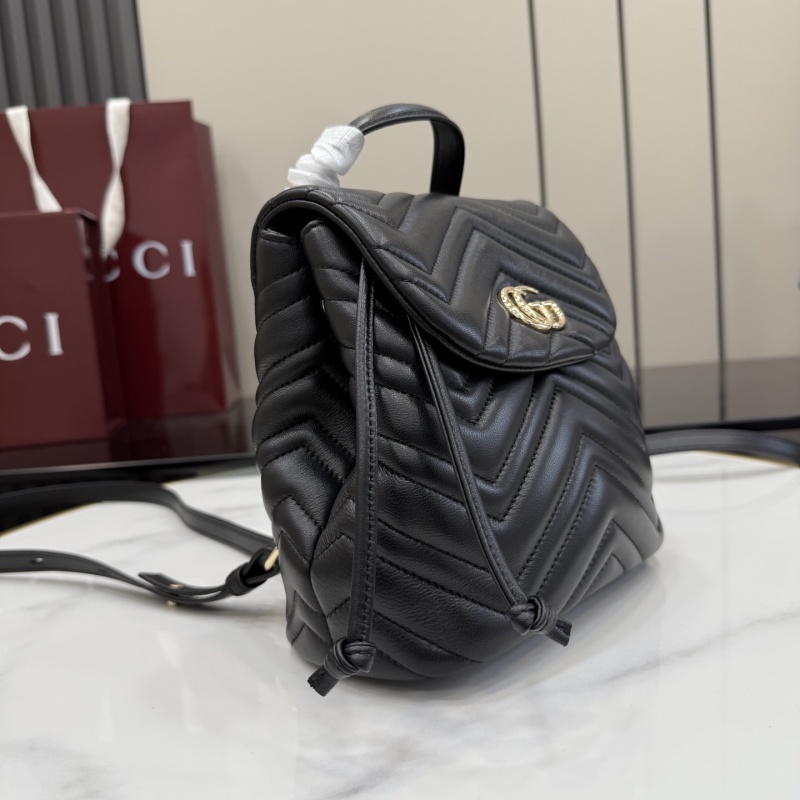 Рюкзак Gucci черный с золотым логотипом
