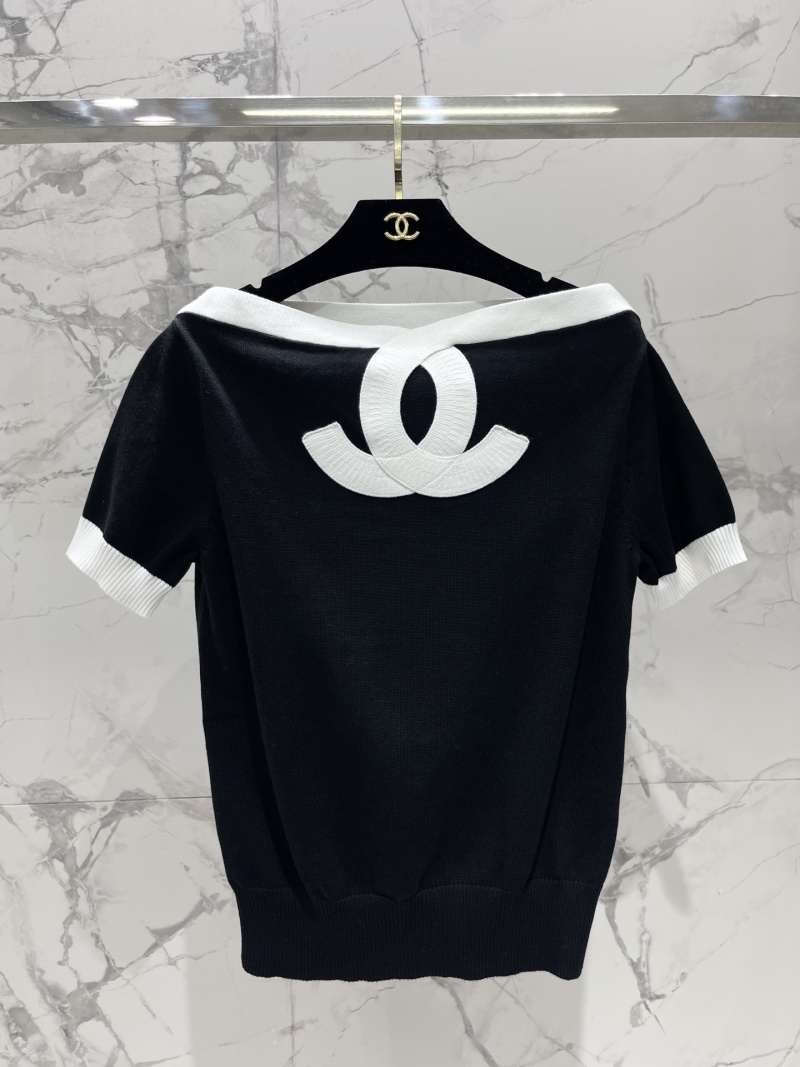 Женская кофта с коротким рукавом и орнаментом Chanel