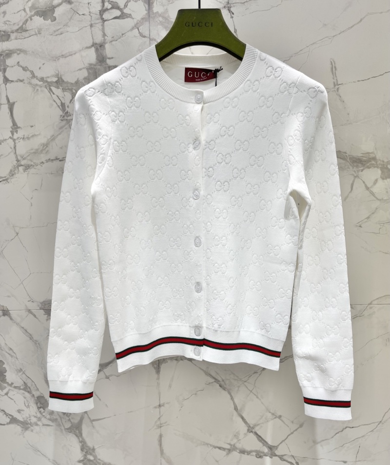Кардиган Gucci женский белый с монограммой