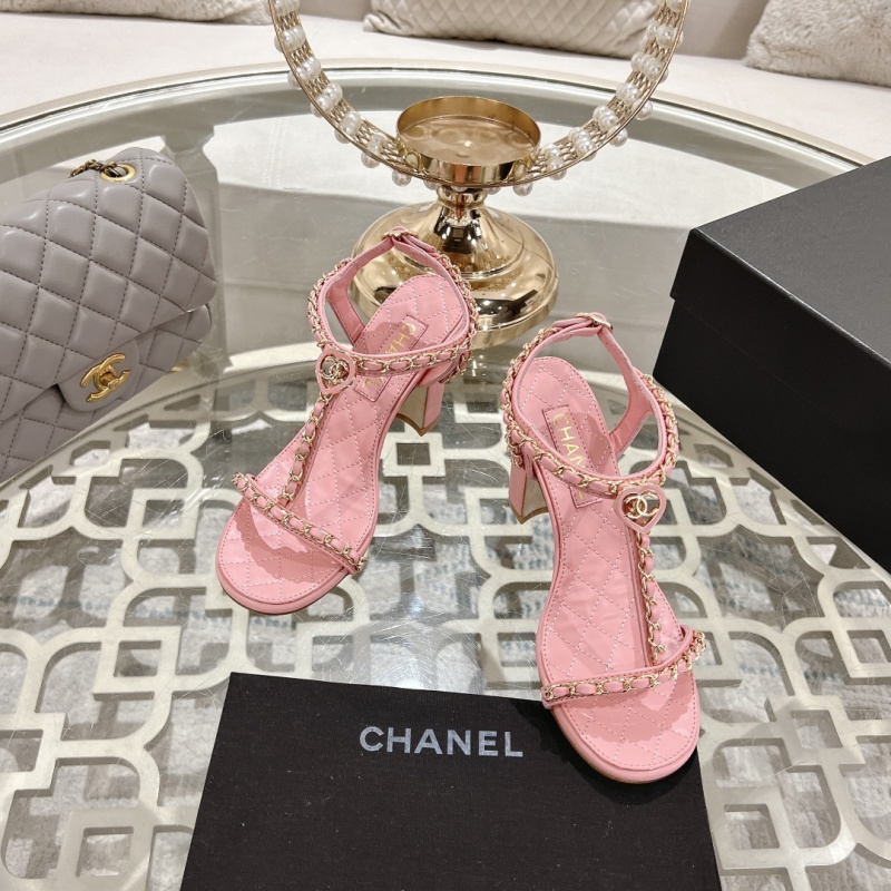 Женские босоножки Chanel розовые