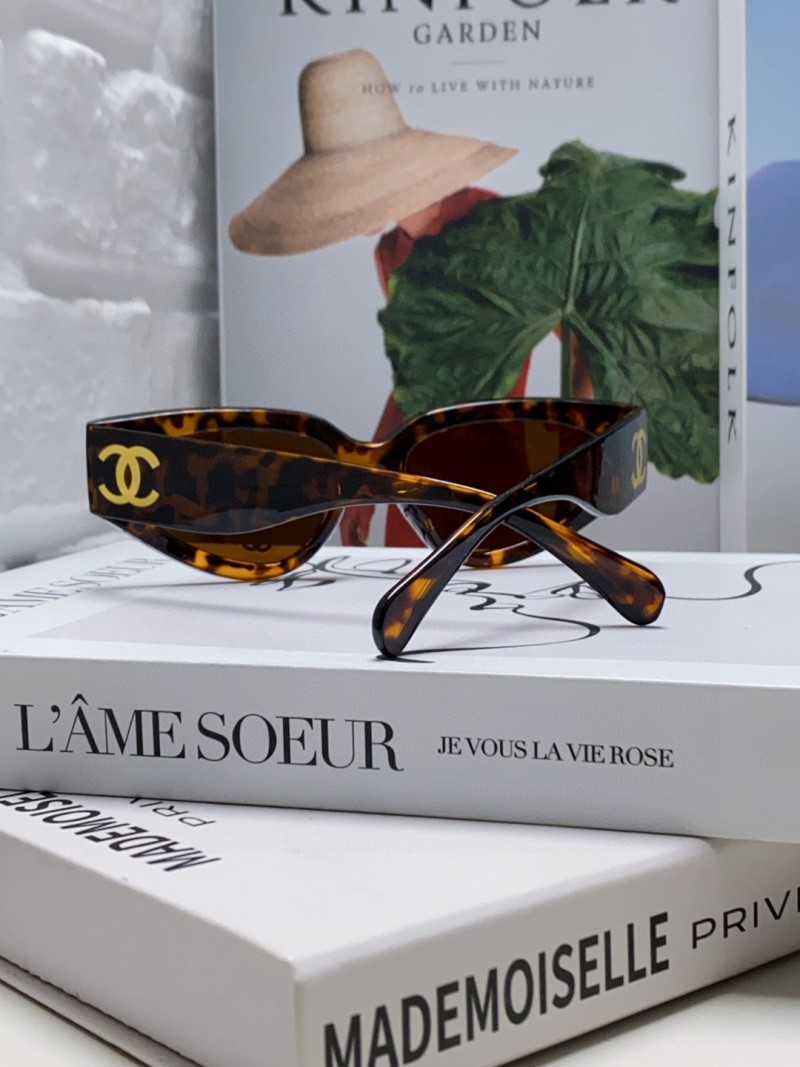Женские солнцезащитные очки кошачий глаз тигровый цвет Chanel