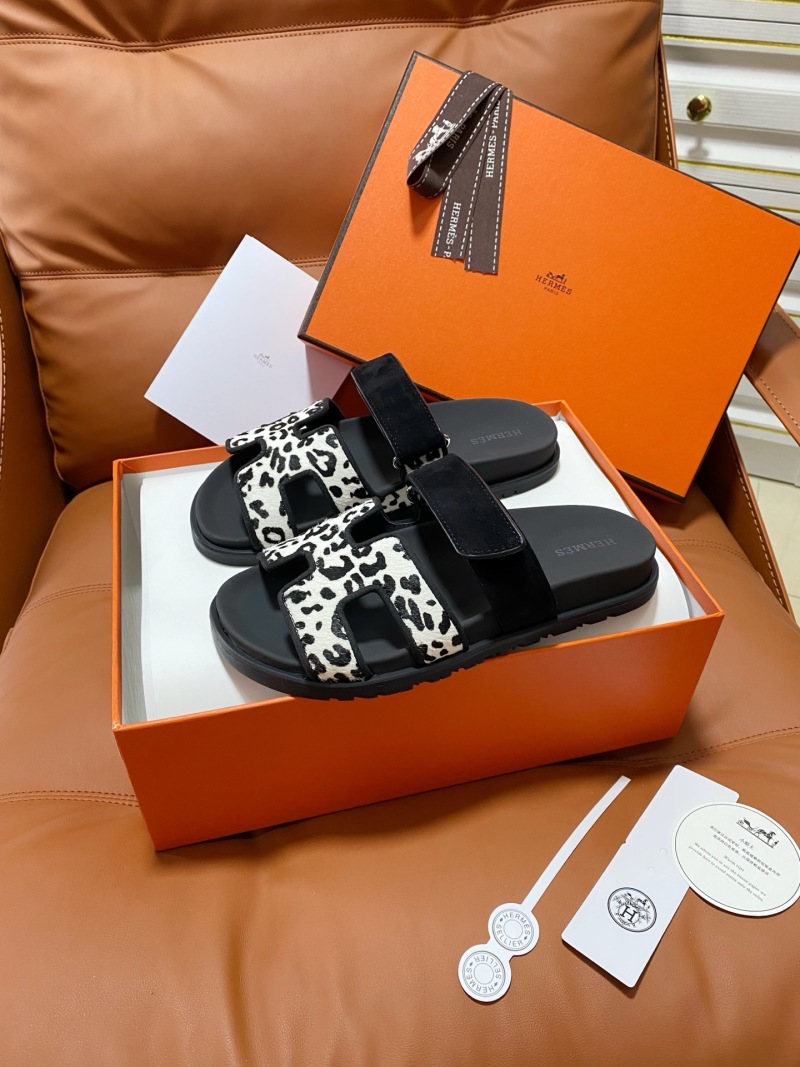Сабо с принтом леопард Hermès