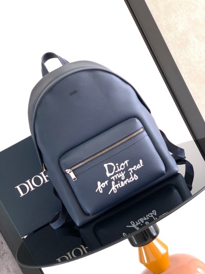 Мини-рюкзак Dior синий с надписью