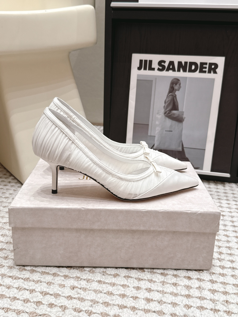 Женские белые туфли на высоком каблуке Jimmy Choo