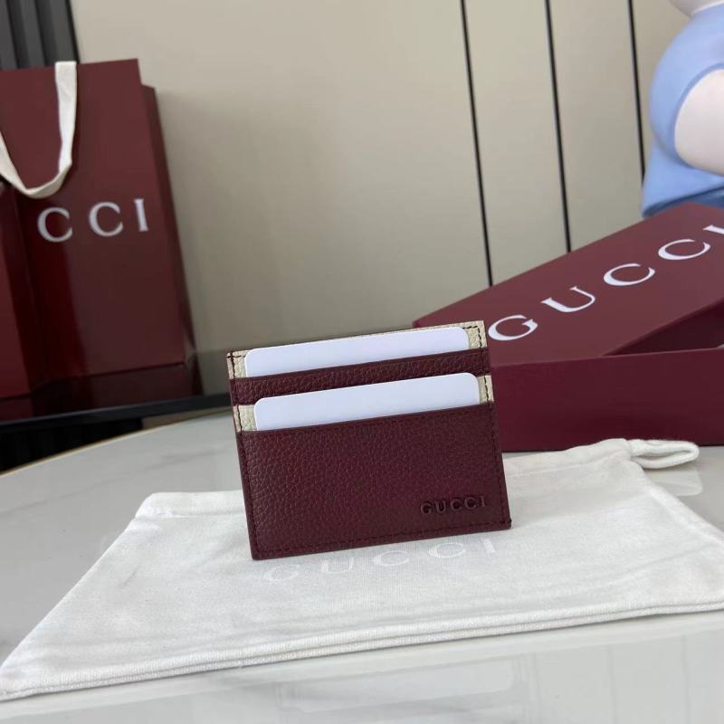 Картхолдер Gucci бордовый с контрастной окантовкой