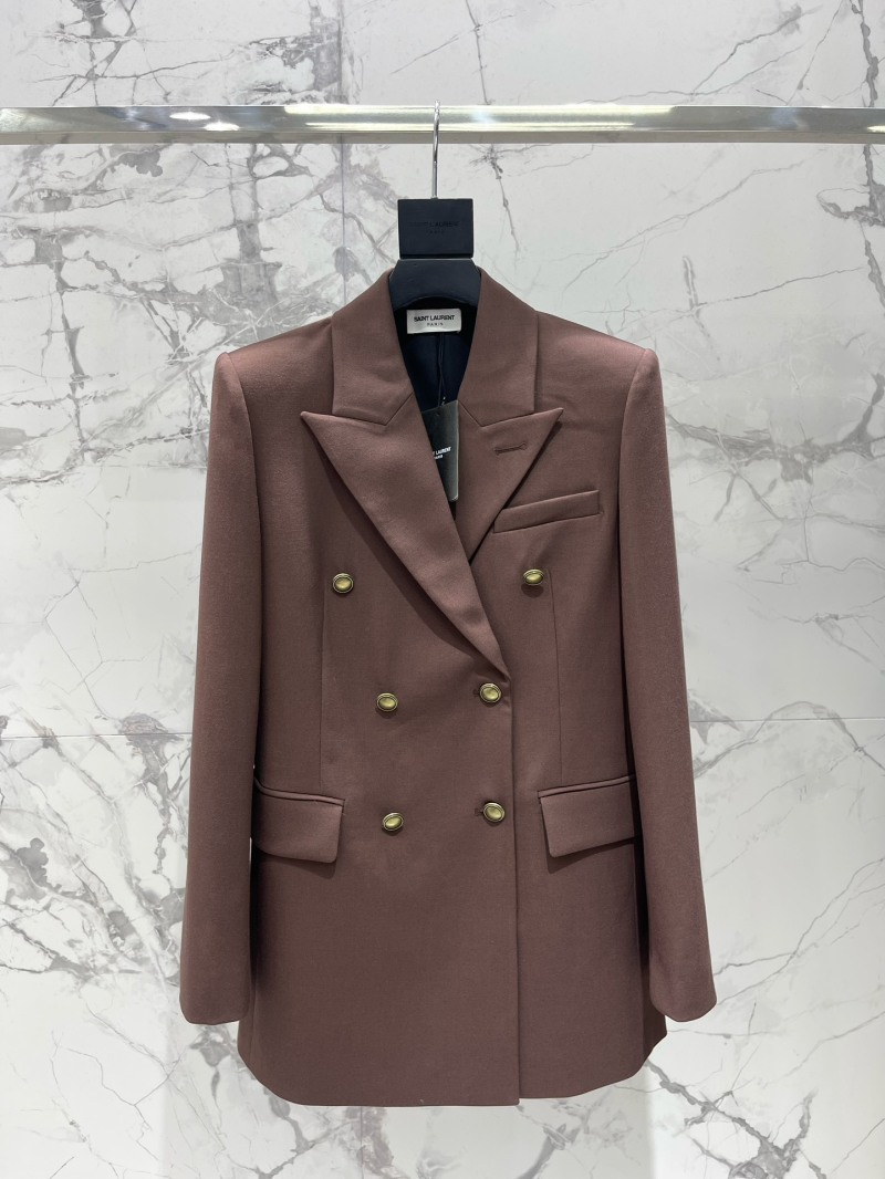 Женский двубортный пиджак Saint Laurent из шерсти