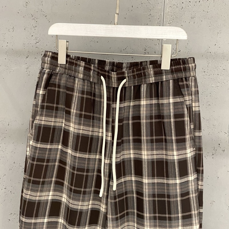 Свободные хлопковые брюки в клетку Maison Margiela