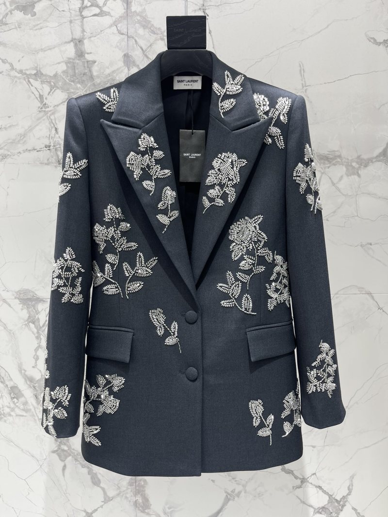 Пиджак Saint Laurent классический с вышивкой