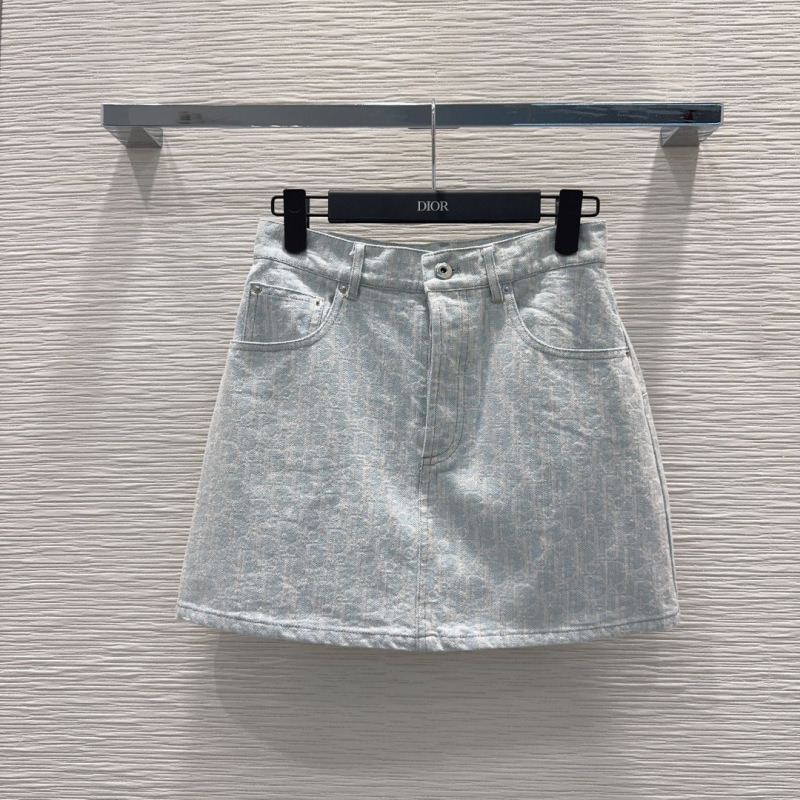 Короткая юбка из денима светлого оттенка Dior