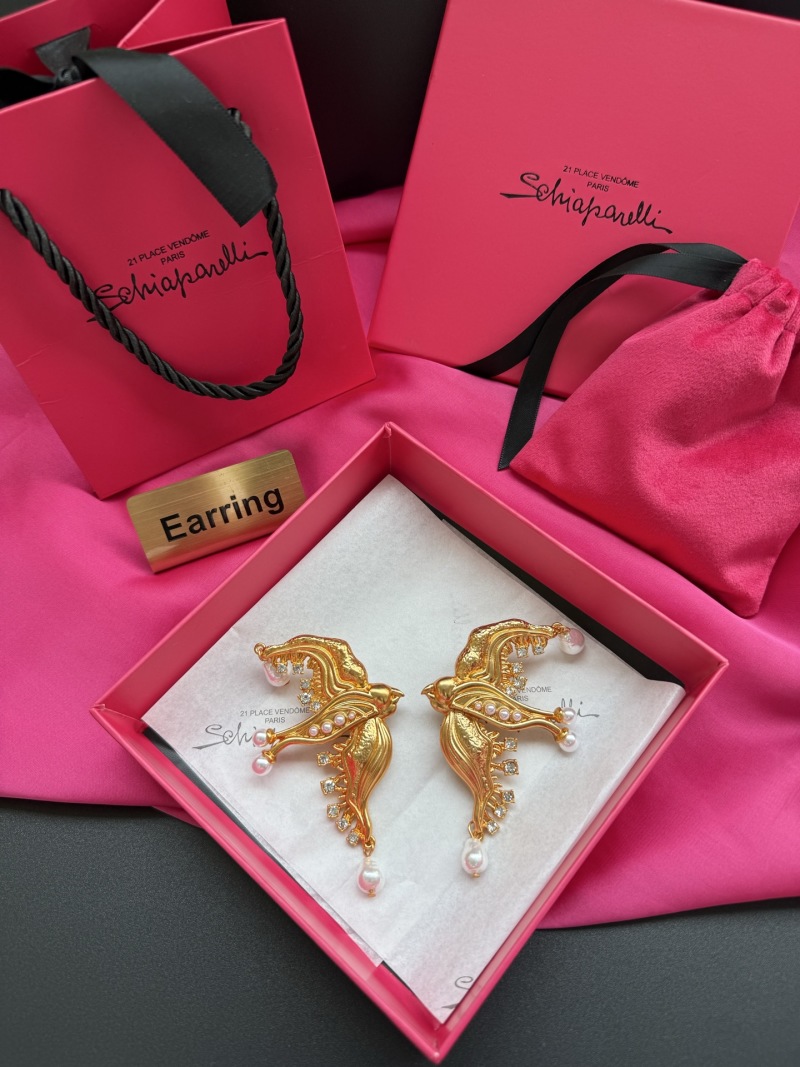 Серьги в виде птиц с жемчугом и кристаллами Schiaparelli