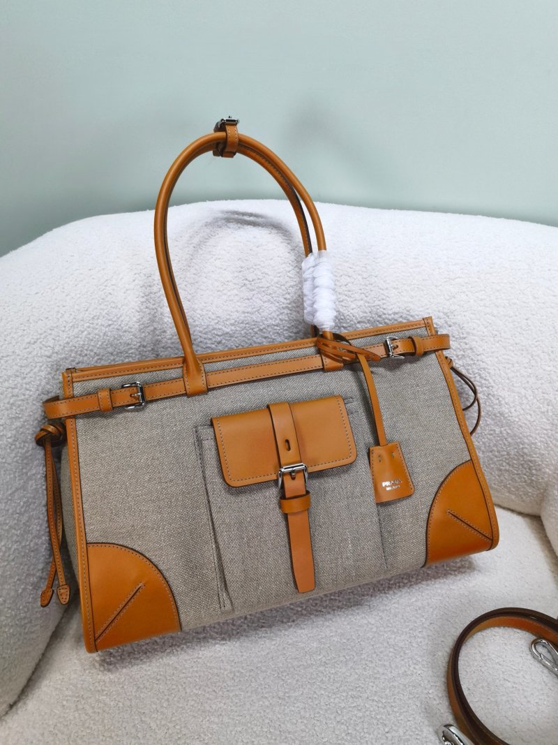 Сумка Prada Bonnie из льна и кожи