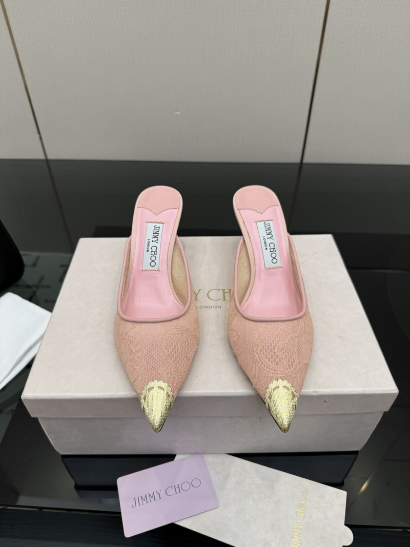 Босоножки женские Jimmy Choo с сетчатым верхом и золотым носком