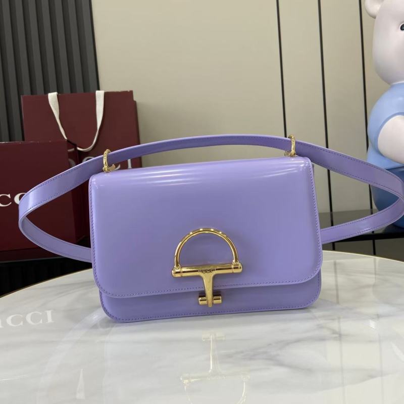 Сумка Gucci фиолетовая с ремнем
