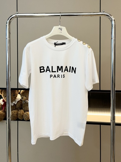 Футболка Balmain белая с надписью