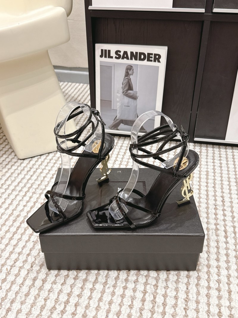 Женские туфли на шпильке с прозрачным каблуком и ремешками Saint Laurent