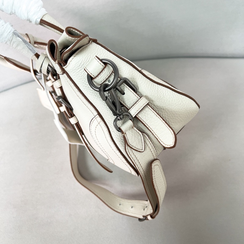 Сумка с ручками из натуральной кожи светлого оттенка, Prada