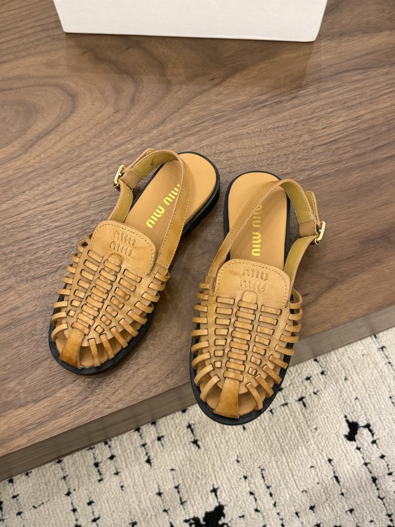 Сандалии Miu Miu плетеные с ремешком
