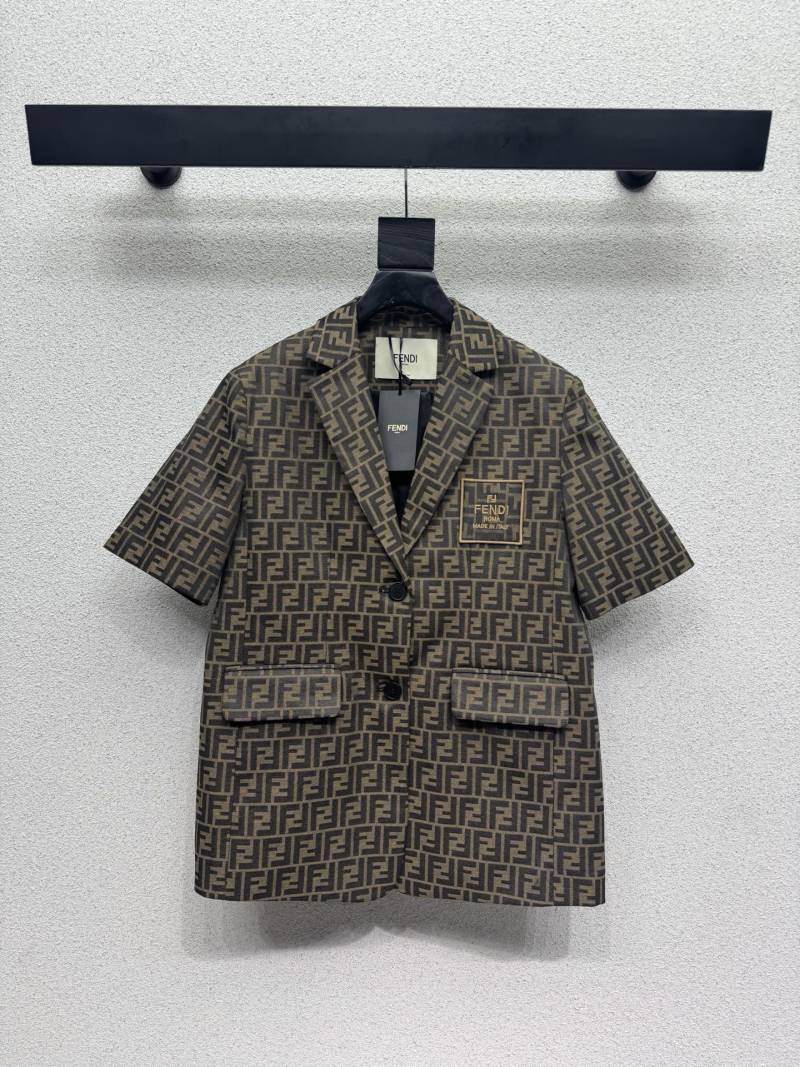 Короткий пиджак с принтом Fendi