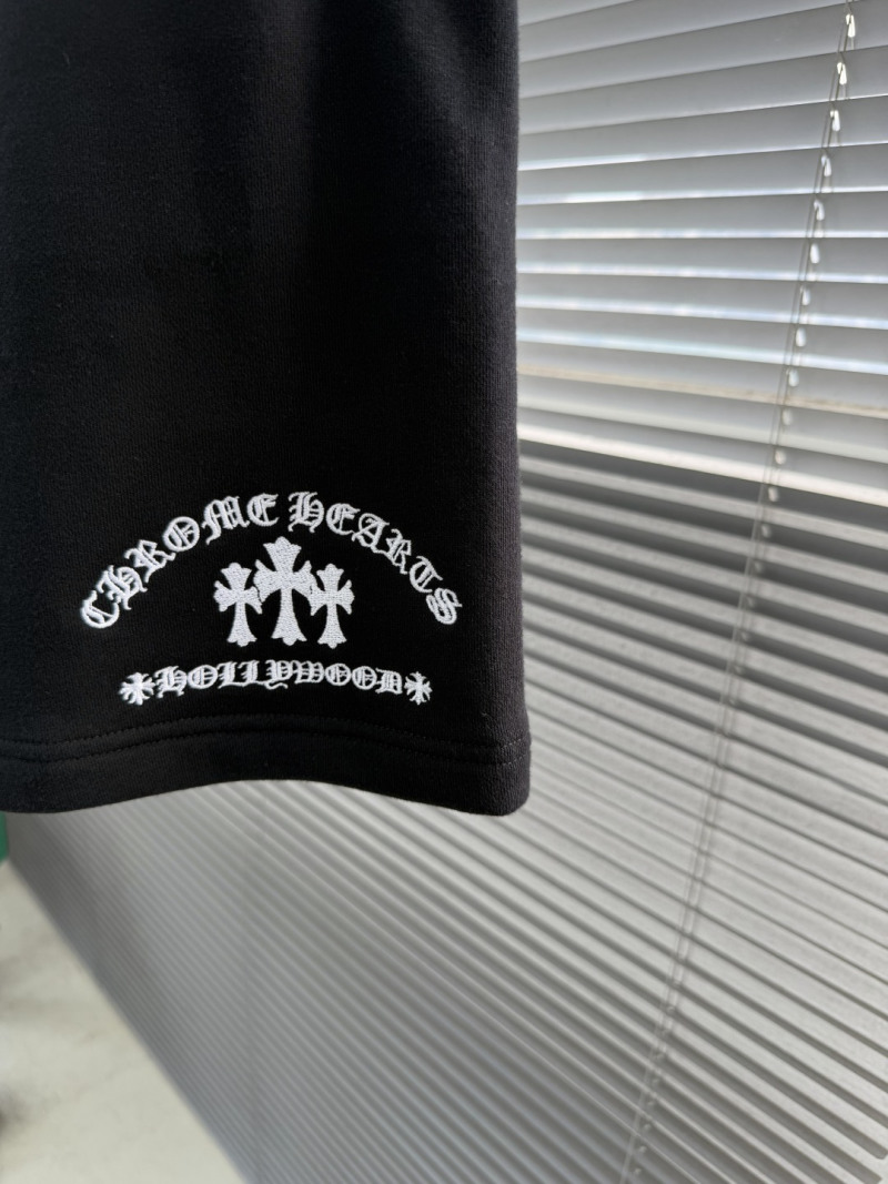 Мужские черные шорты с вышивкой Chrome Hearts