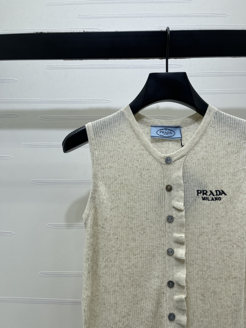 Женская вязаная безрукавка с пуговицами Prada