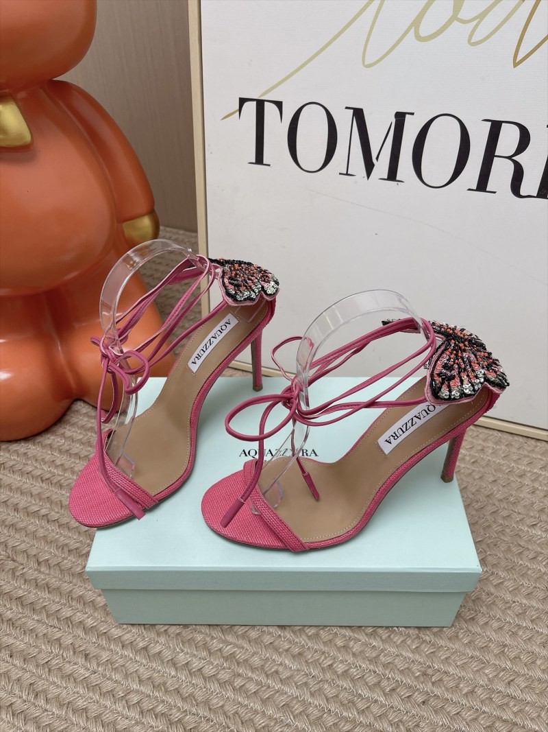 Женские туфли AQUAZZURA с кристаллами розового цвета
