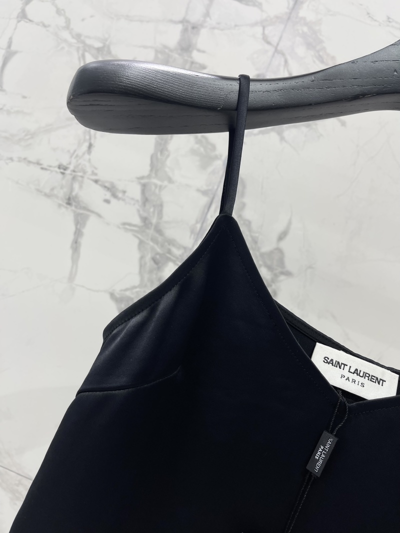 Женский топ Saint Laurent с кружевной вставкой