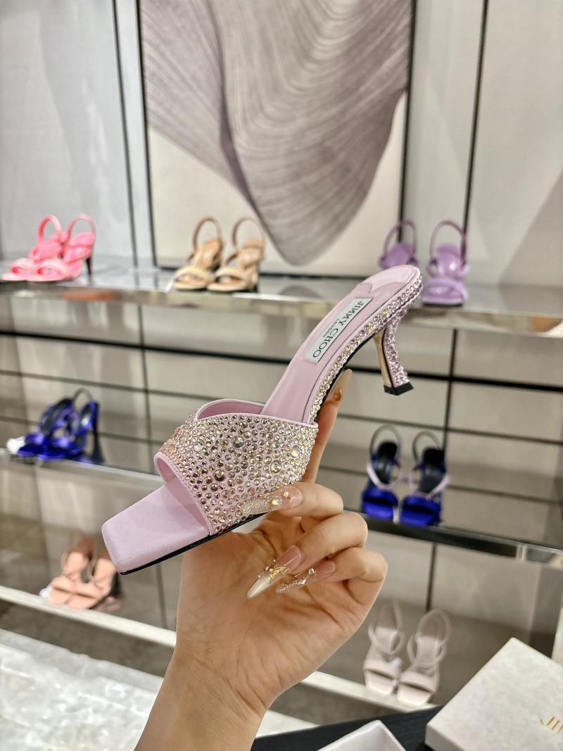 Женские розовые туфли Jimmy Choo с декором из страз