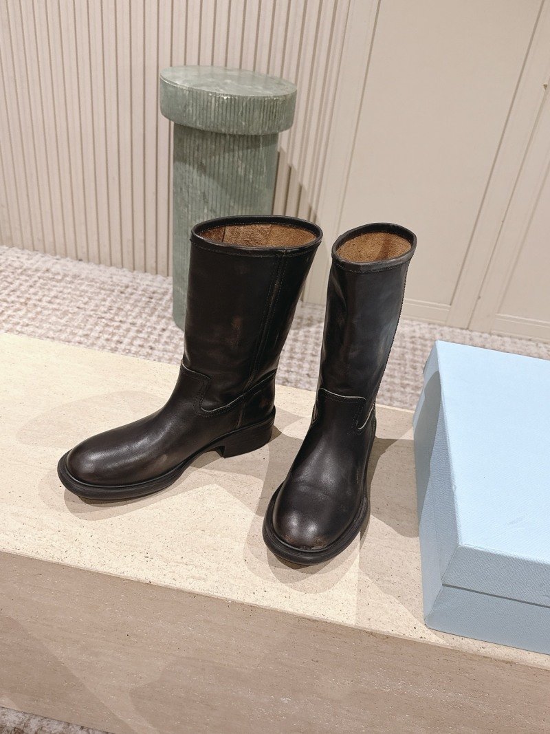 Женские полусапоги Prada с эффектом состаривания