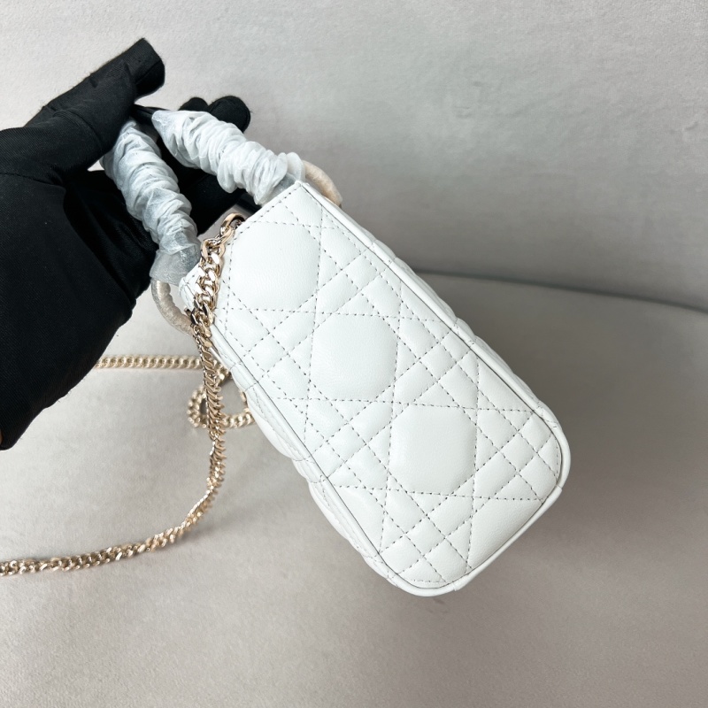 Женская сумка двухцветная с цепочкой и ремнем Dior