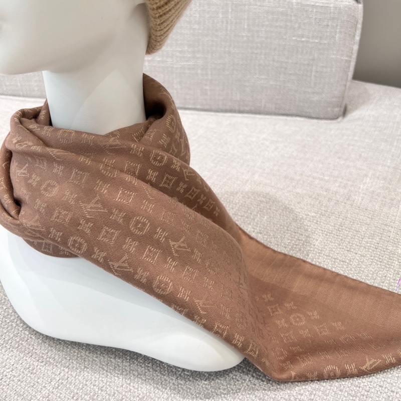 Шарф Louis Vuitton Evermore, цвет капучино, размер 120x120 см Без бренда