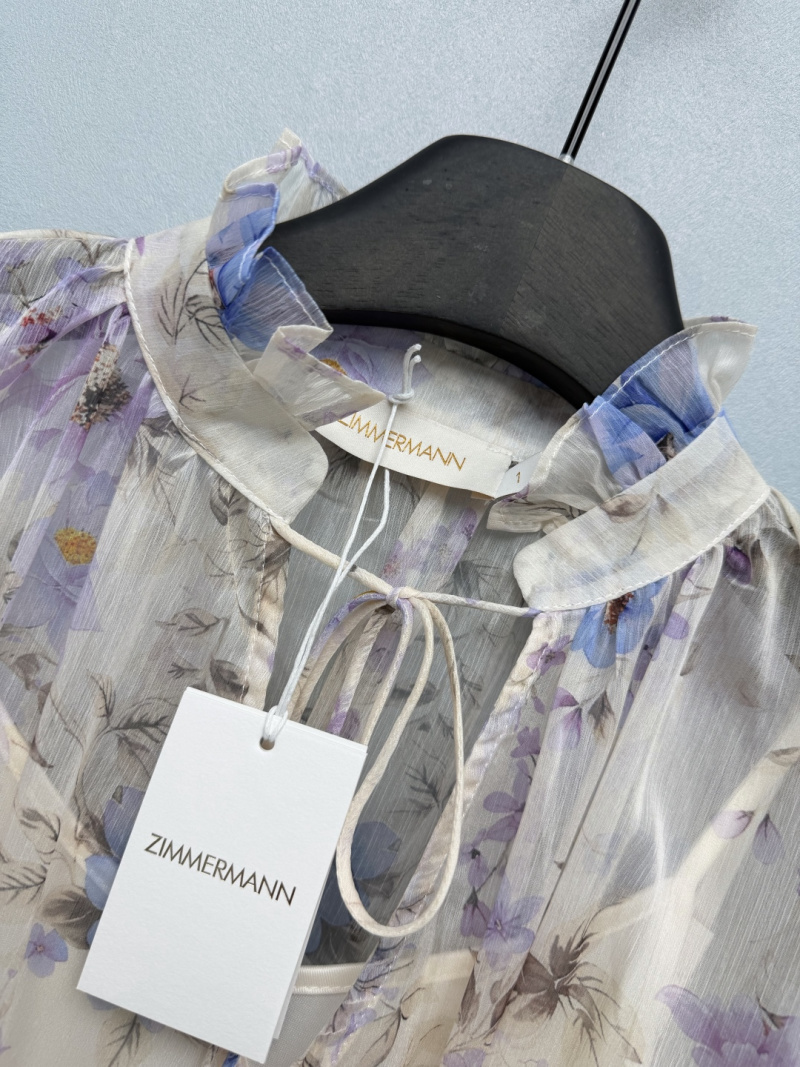Повседневное платье с цветочным принтом и поясом Zimmermann