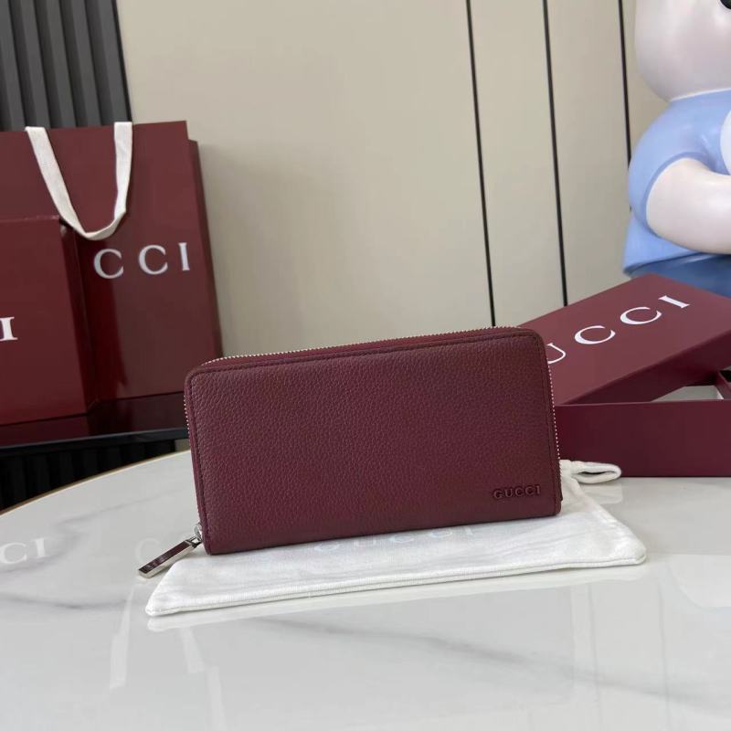 Портмоне Gucci бордовое на молнии