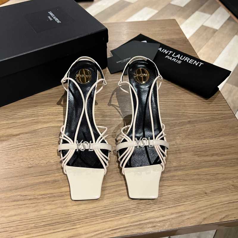 Босоножки Saint Laurent YSL с квадратным носком и декором