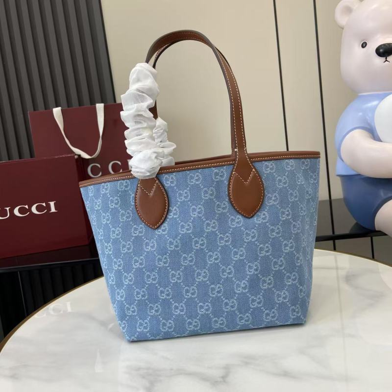 Сумка-тоут Gucci из денима с принтом