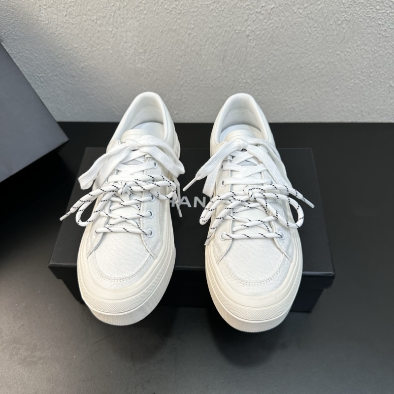 Женские кроссовки на платформе, белые Chanel