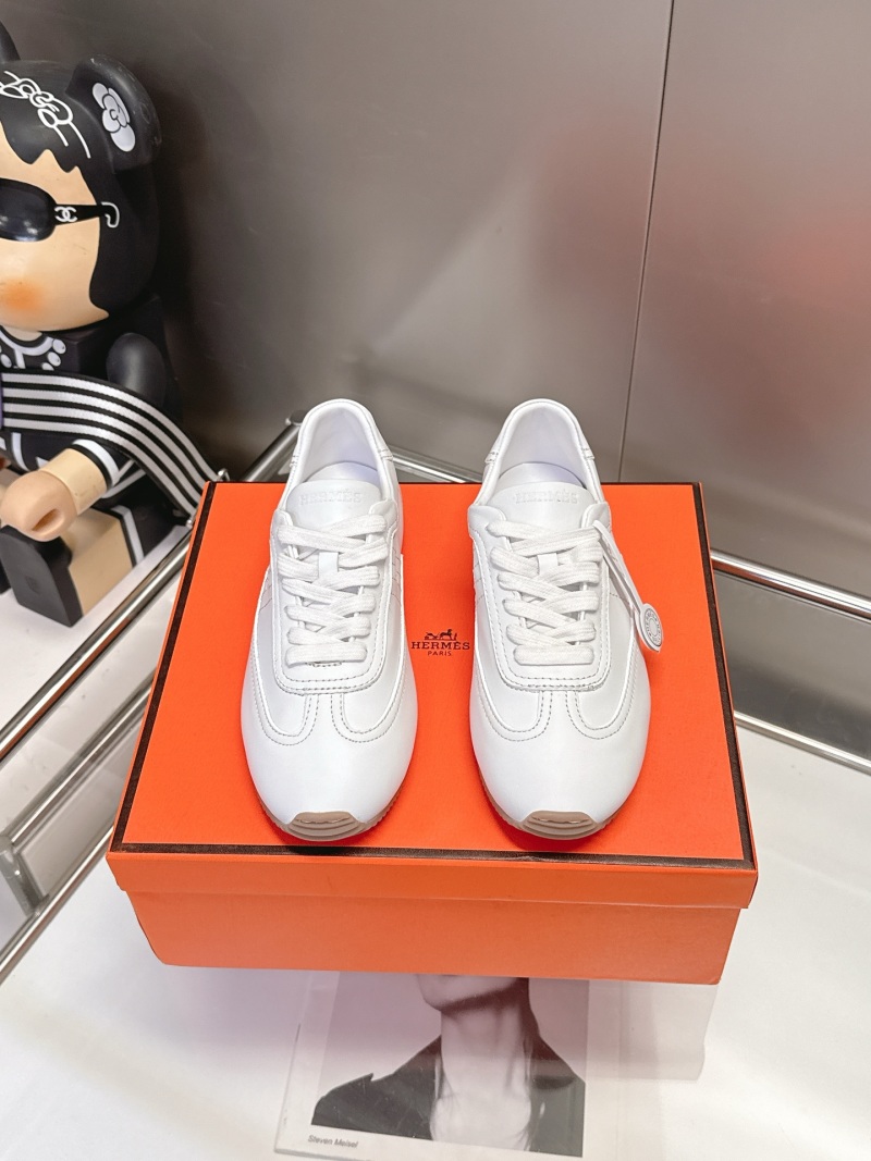 Белые кожаные кроссовки Hermès