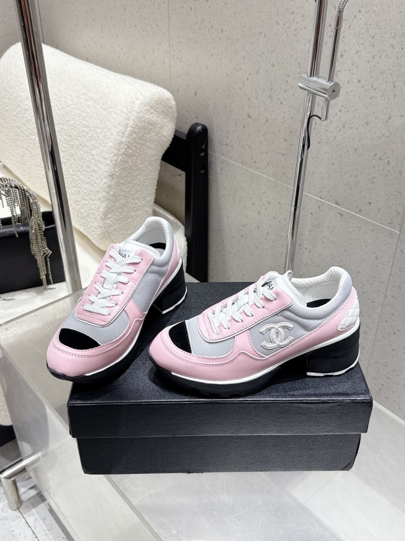 Кроссовки Chanel розово-серые