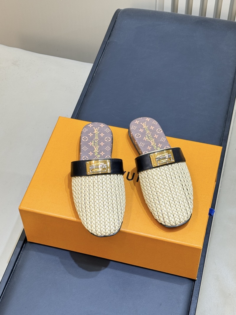 Женские шлепки плетеные с принтом Monogram Louis Vuitton