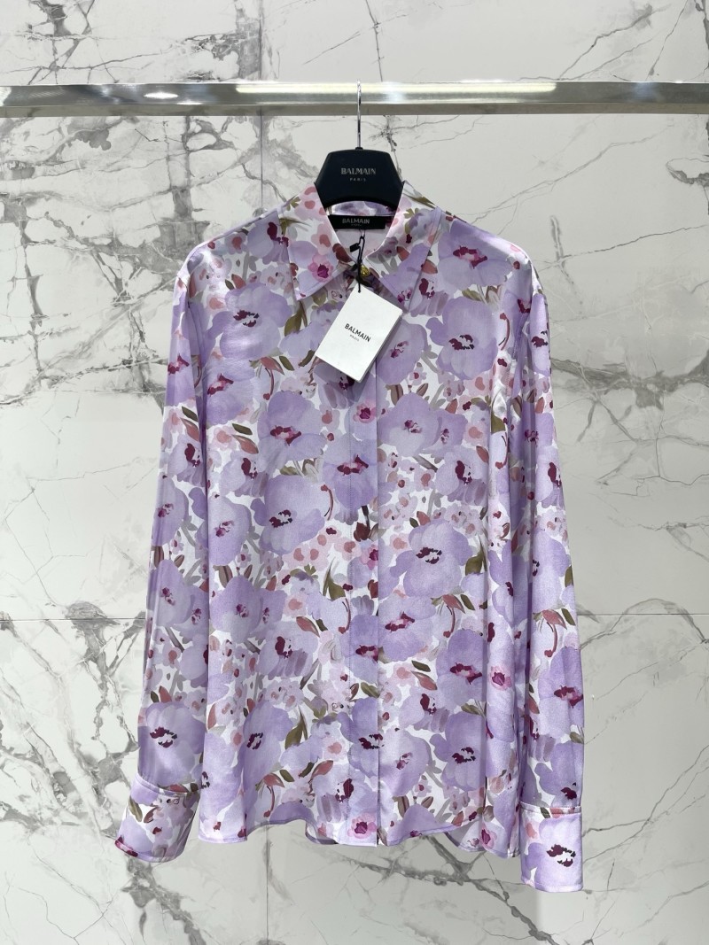 Женская блуза с цветочным принтом Balmain